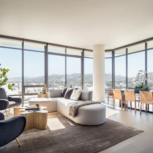 Sun-filled great rooms features expansive floor-to-ceiling windows and private balconies to take in the breathtaking views.