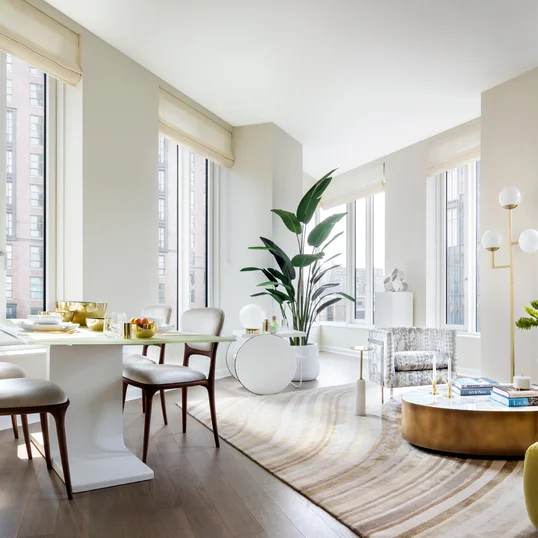 Soaring 10-foot ceilings and grand windows allow for stunning views and light-filled living.