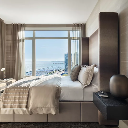 Apartments include custom interiors by Robert A.M. Stern Architects featuring expansive windows designed for maximum light, views, sound attenuation and energy efficiency.