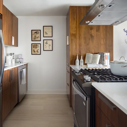 Indulge your inner chef in these gourmet kitchens with stainless steel appliances and custom wood cabinetry.