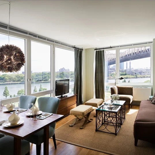 Open living rooms with ample natural lighting
