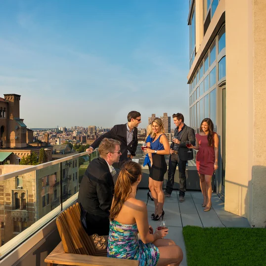 Outdoor terrace with stunning views.