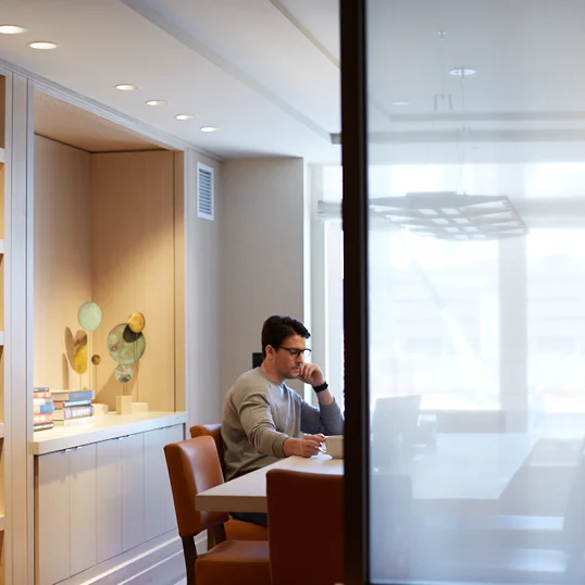 Work from home in the business center