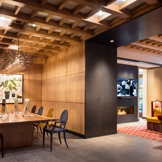 Tech lounge allows you to work from home in comfort.