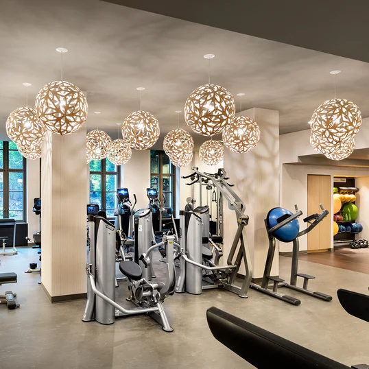 On-site, state-of-the-art fitness center curated by Equinox.