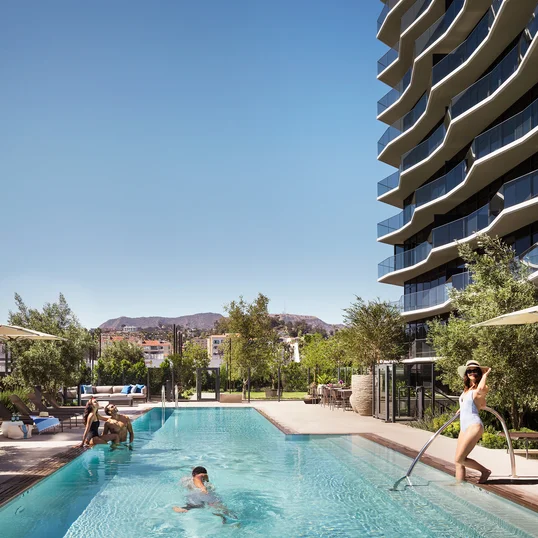 Outdoor pool and spa