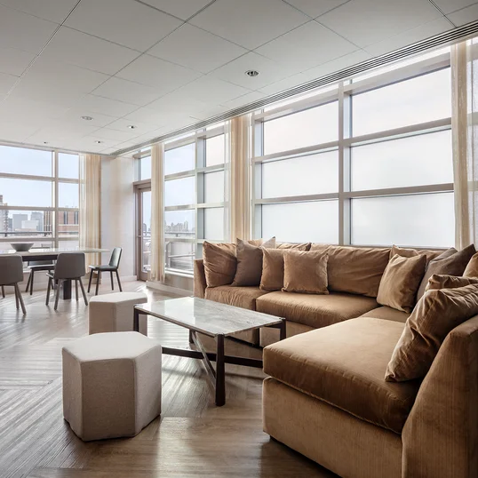 Rooftop entertaining lounge.