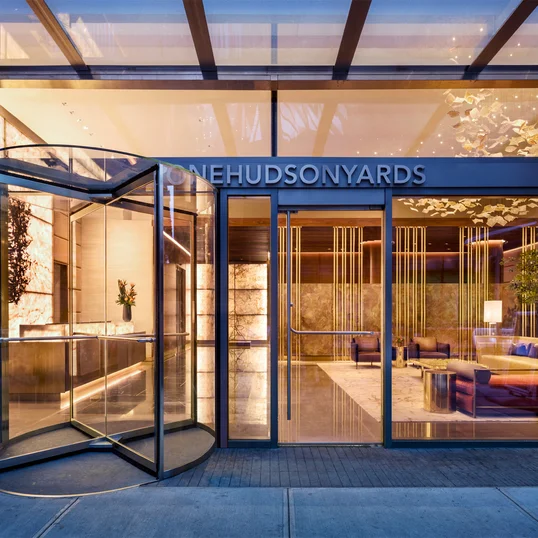 Sophisticated interior design by Andre Kikoski, including a richly decorated lobby and innovative gathering spaces. 