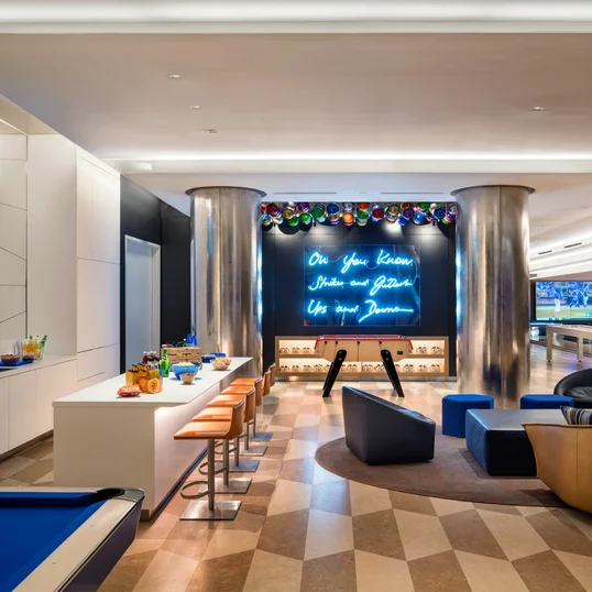 Residents-only entertainment room