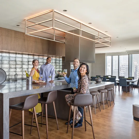 Demonstration kitchen and chef's table