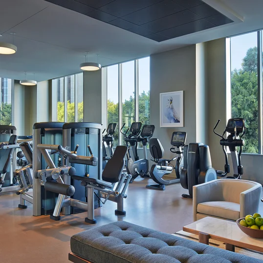 Enjoy sunlight workouts in the private, state-of-the-art fitness center.