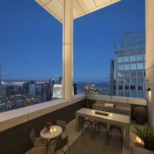 Entertain on your own rooftop terrace with BBQ dining and Bay Bridge views.
