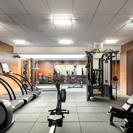 The in-building fitness center includes state-of-the-art equipment for your convenience.