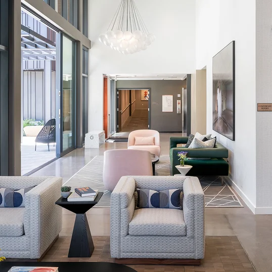 Co-working space with reservable conference rooms