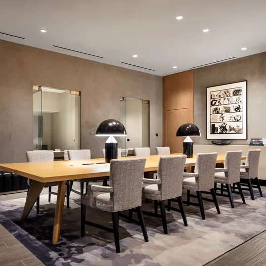 Conference room and business center for work-from-home needs